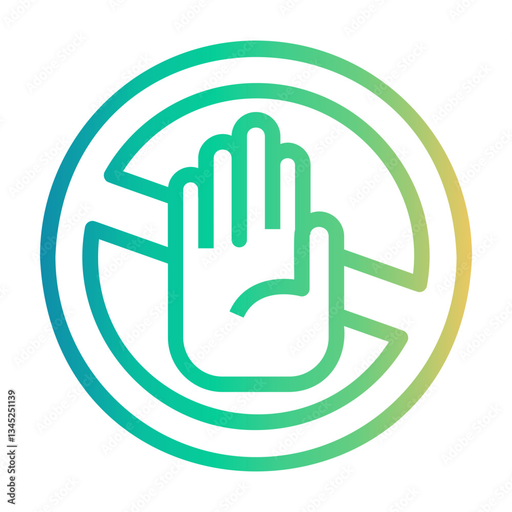 stop Line Gradient Icon