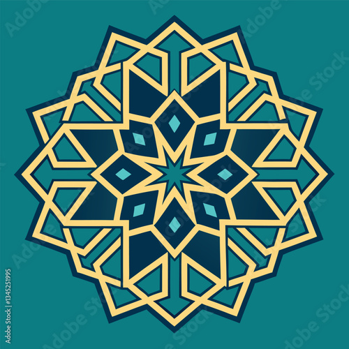Precisely Carved Modern Islamic Geometric Pattern for CNC Laser Cutting