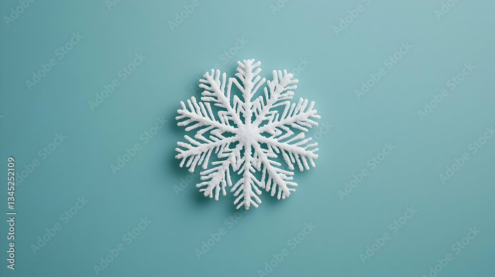 White Snowflake On Light Blue Background White Snowflake On Light Blue Background