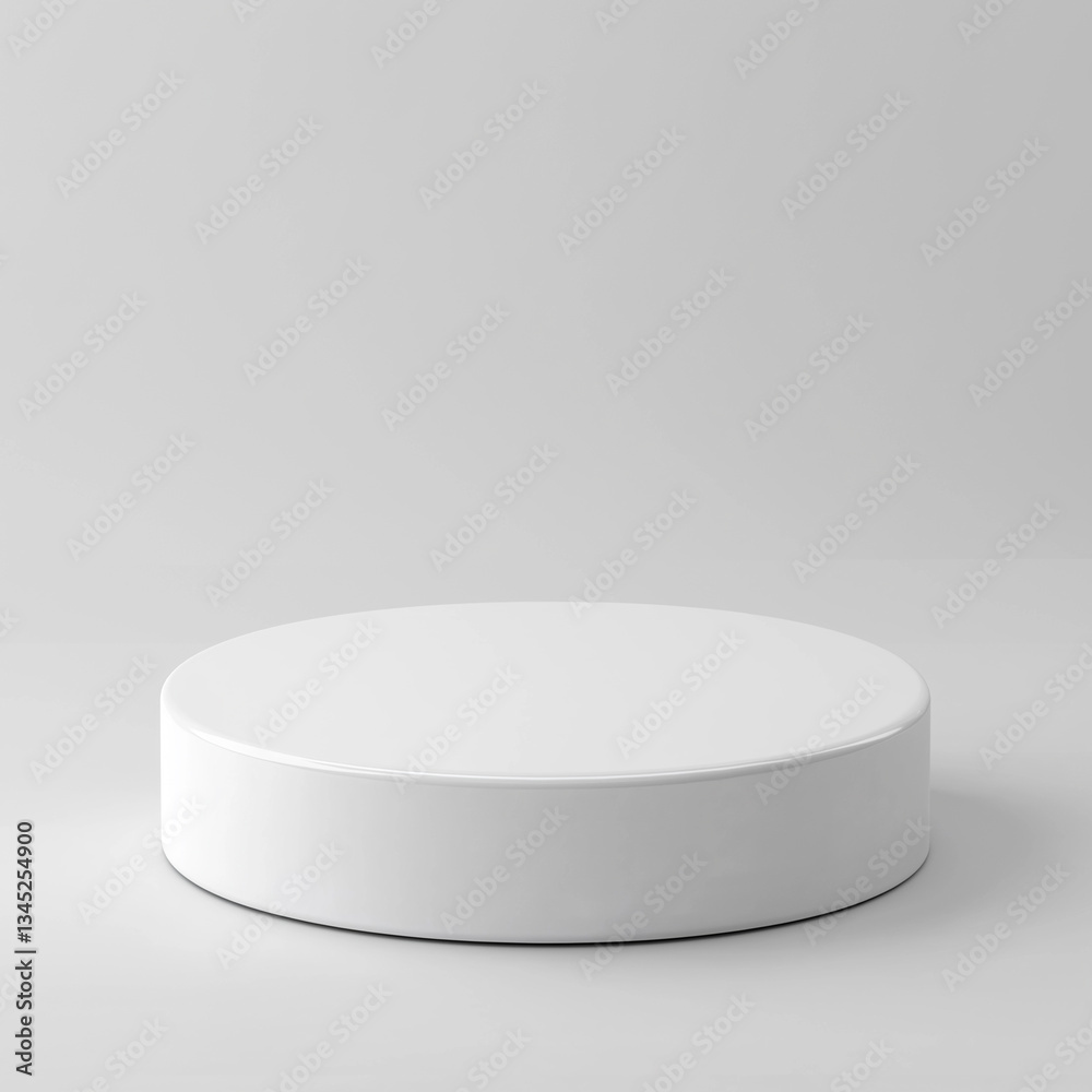 white round product podium on grey background, Isolated on white Background. white round product podium on grey background, Isolated on white Background.