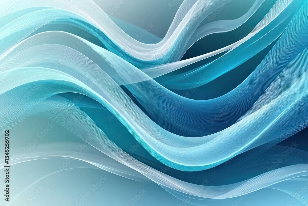 Fototapeta premium Abstract blue and white wave background.