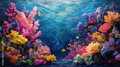 Fototapeta Naklejka Na Ścianę i Meble -  A vibrant and colorful underwater scene with coral reefs and fish