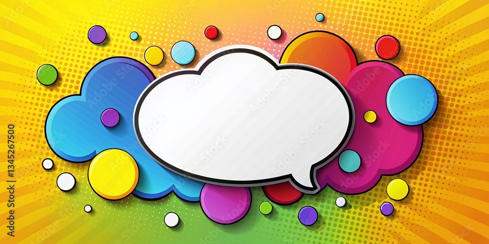Cartoon Speech Bubble Left Side Copy Space - Fun Colorful Comic Design