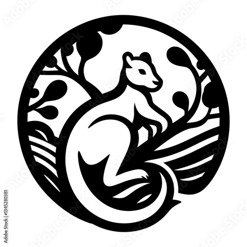 Tree Kangaroo Silhouette Illustration
