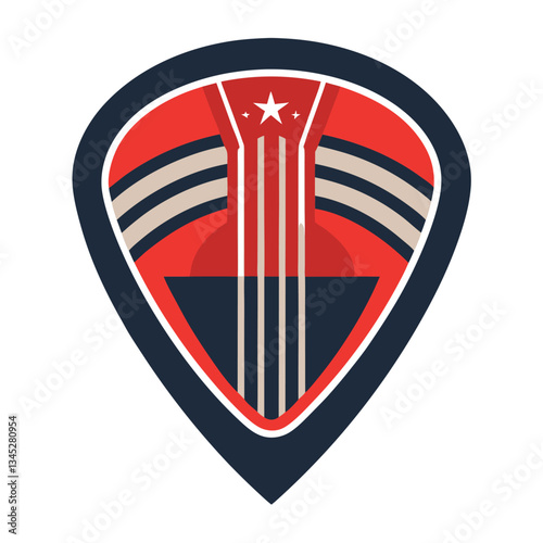 Customizable Guitar Pick Logo Vector Template for Musicians and Bands