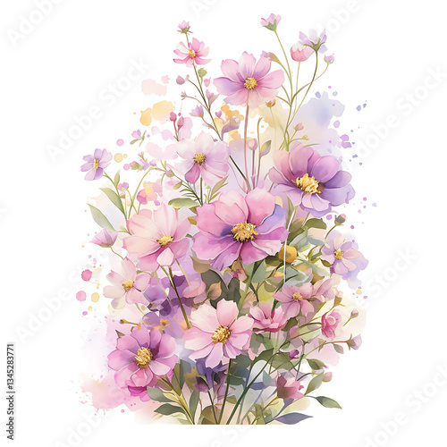 Creative 2D Doodle Floral Illustrations on White Background