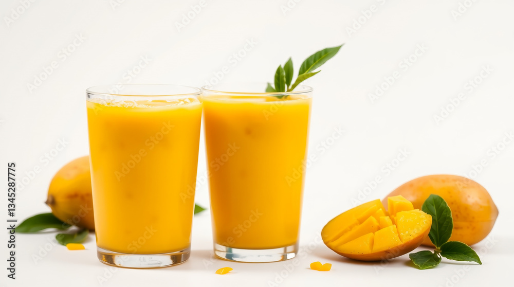 Fresh Mango Juice in Glass Fresh Mango Juice in Glass