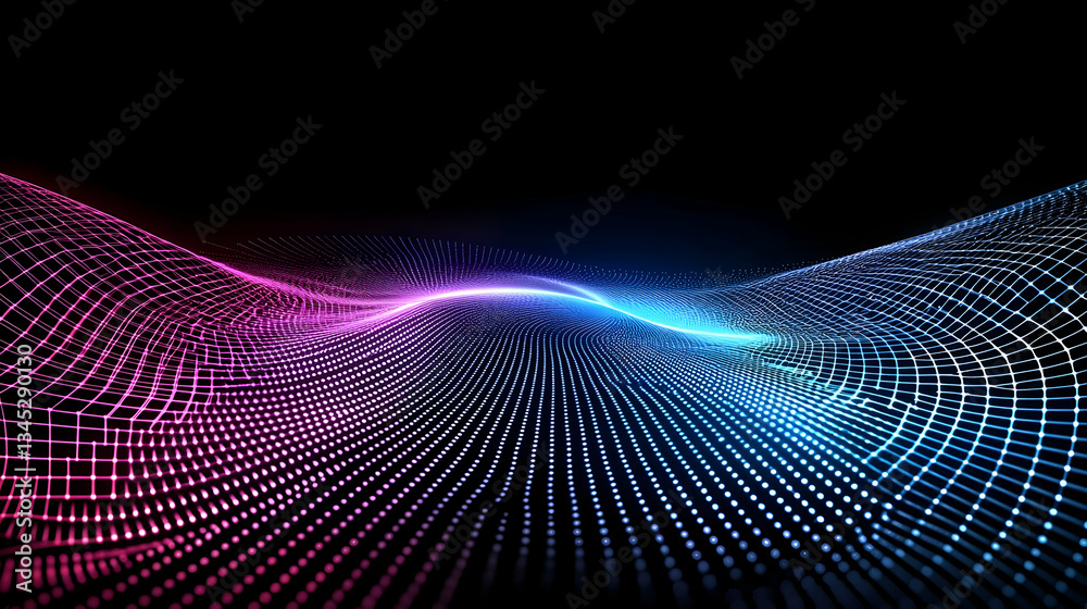 Abstract Glowing Data Waves Design Abstract Glowing Data Waves Design