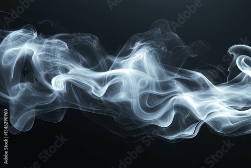Wallpaper Mural Wispy White Smoke Rising and Flowing Against a Dark Backdrop Torontodigital.ca