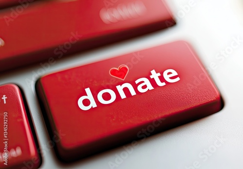 Make a red heart donation by pressing the keyboard button to support a non profit organization online now.