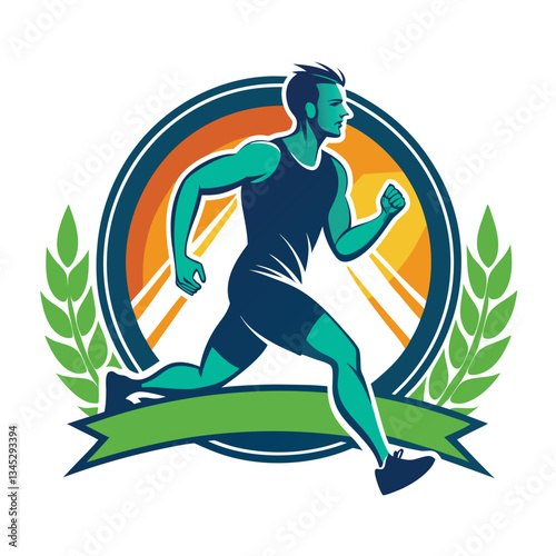 Vector Template of a Jogging or Running Silhouette Logo Icon