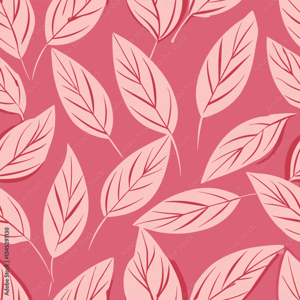 Serene Scandinavian Seamless Pattern Featuring Delicate Leafy Motif Serene Scandinavian Seamless Pattern Featuring Delicate Leafy Motif