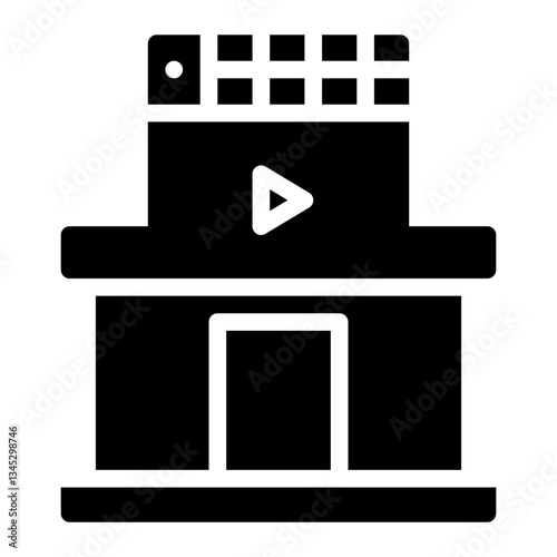 director's studio.. This is a vector single icon with a solid style. Suitable for any purpose, such as website design, mobile app design, logo design, pattern design, etc.