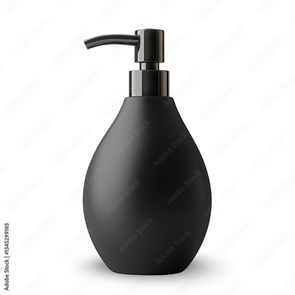 Obraz premium Black Pump Dispenser Vase: Transparent Background