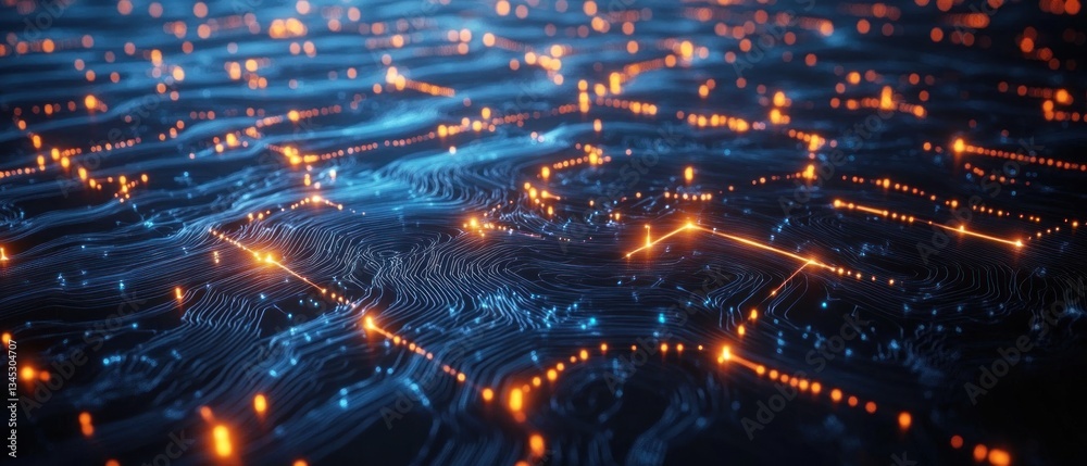 Obraz premium Abstract digital network glowing lines.