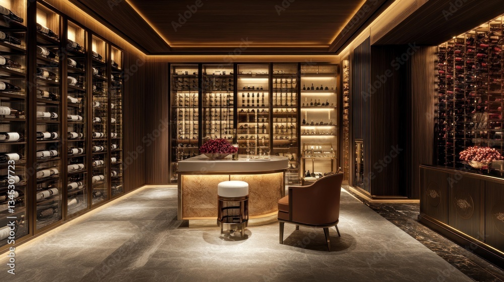 Luxury Wine Cellar Design: Opulent Interior with Extensive Wine Collection Luxury Wine Cellar Design: Opulent Interior with Extensive Wine Collection
