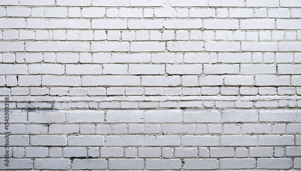 Obraz premium White painted old brick Wall panoramic background