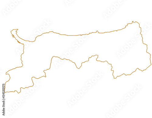 鳥取県　地図　白　イラスト