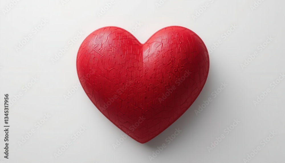 Fototapeta premium Love symbol red heart simple background image minimalist close-up emotions
