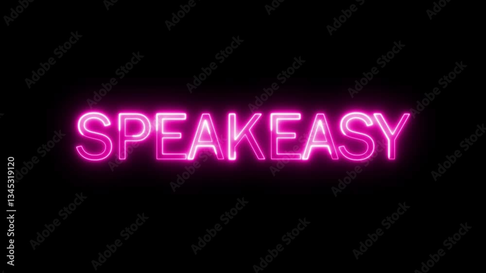 speakeasy neon sign glowing against a black background. speakeasy glowing light animation.
speakeasy neon sign glowing against a black background. speakeasy glowing light animation.