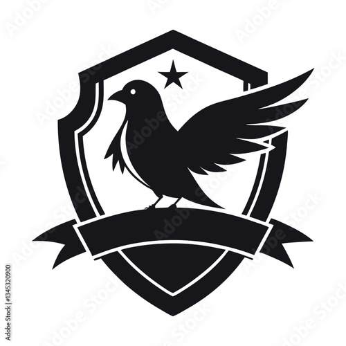 Minimalist Silhouette Bird Badge Logo Vector Graphic for Branding and Promotion