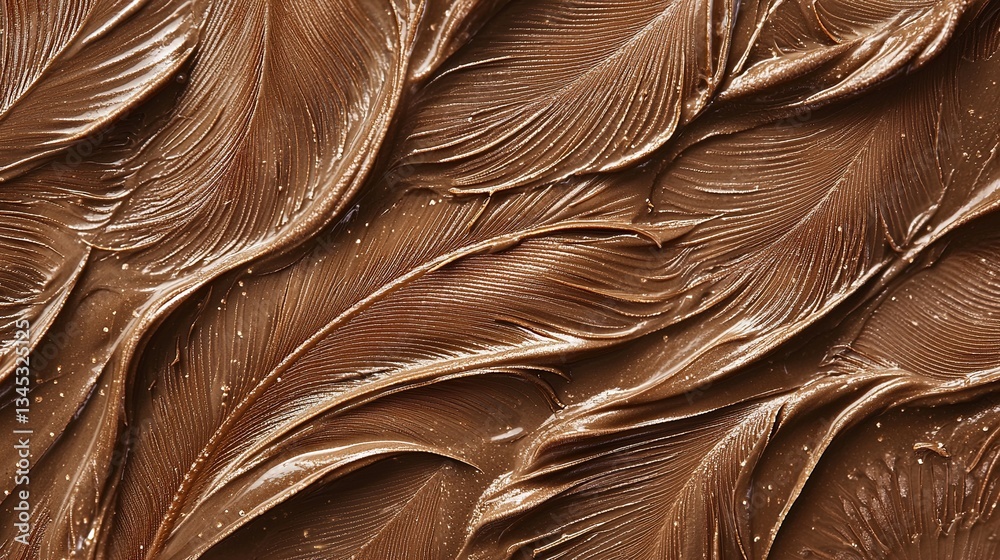 Smooth chocolate spread with rich texture on a surface Smooth chocolate spread with rich texture on a surface