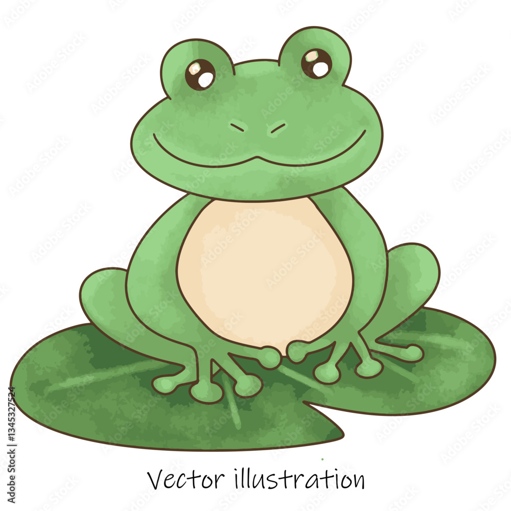 Obraz premium Frog sitting on a lily pad