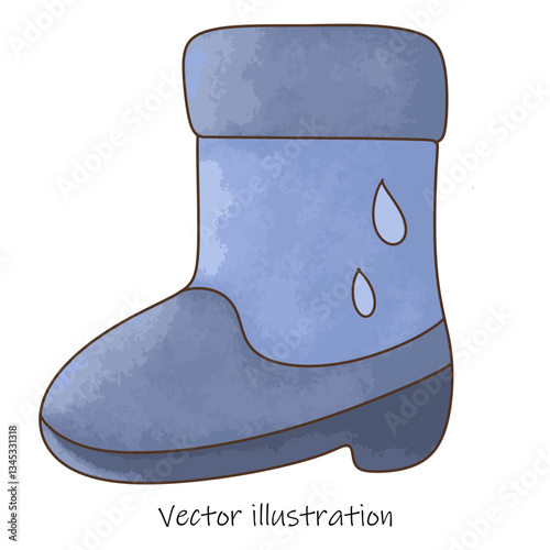 Cute rain boot with raindrops on it