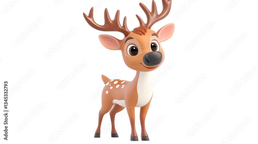 Fototapeta premium reindeer character isolated on white background