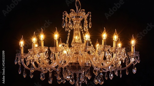 Glimmering Crystal Chandelier: A Luxurious Light Fixture