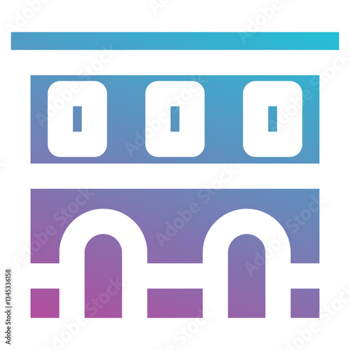 archway building icon element for design