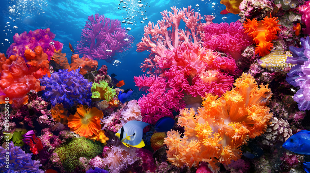 Vibrant Coral Reef Underwater Scene Vibrant Coral Reef Underwater Scene