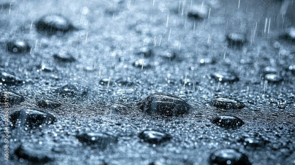 Obraz premium Raindrops on a wet surface