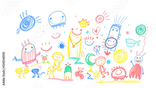 Colorful and unique children's drawings
