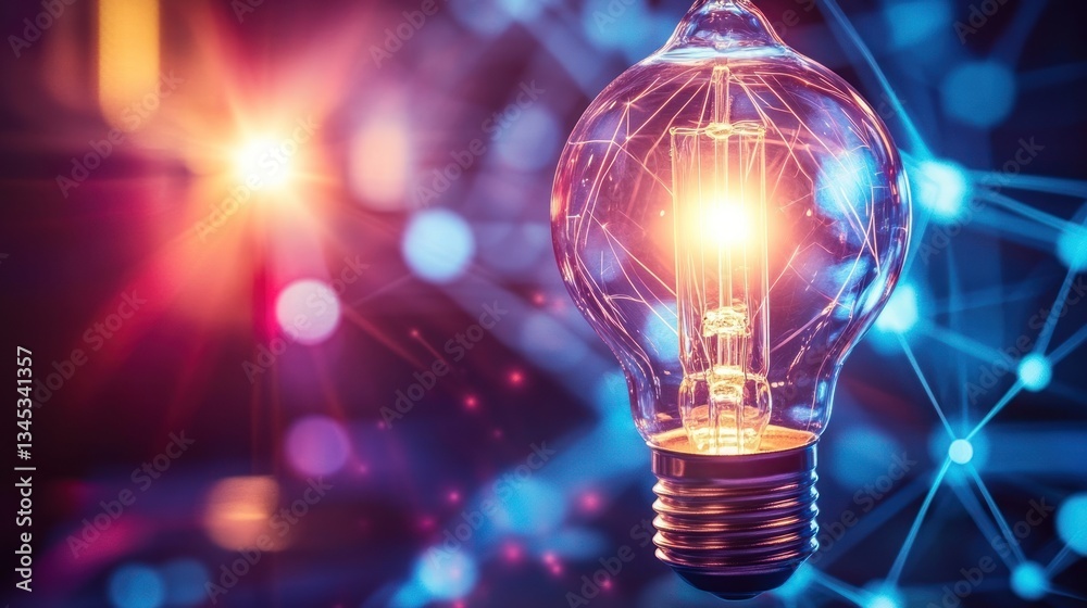 Illuminating Ideas: A Glowing Bulb in a Network of Connections