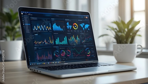 Exploring data visualization trends through interactive dashboards and advanced analytics on modern business laptops  