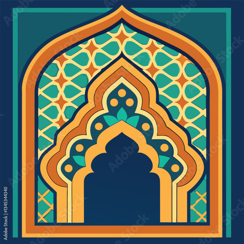 Intricate Traditional Arabesque Patterns Adorning an Andalusian Archway