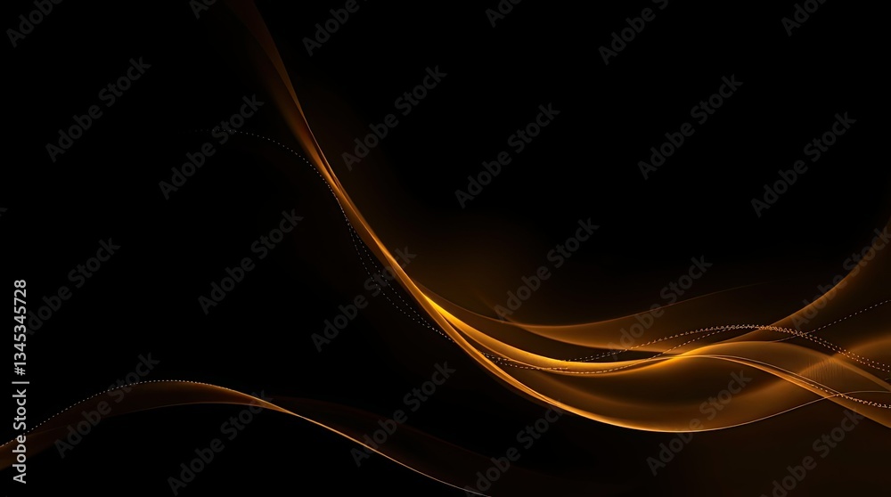 Golden waves of light swirl elegantly across a dark backdrop showcasing a captivating interplay of movement and color in an abstract digital design Golden waves of light swirl elegantly across a dark backdrop showcasing a captivating interplay of movement and color in an abstract digital design