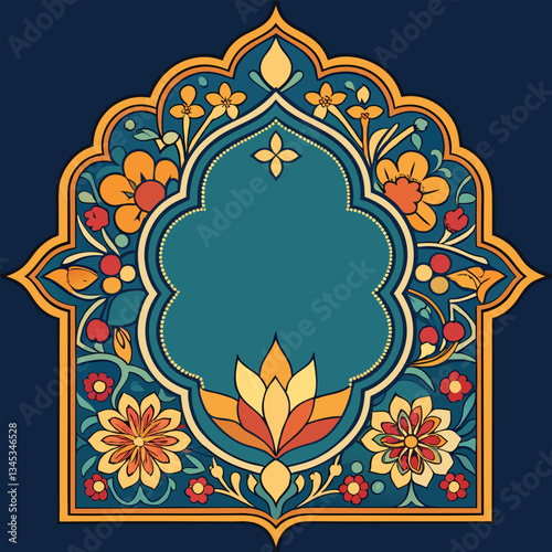 Ornate Traditional Moroccan Floral Tile Pattern in Vibrant Hues