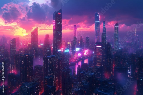Futuristic Neon Cityscape