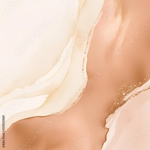 Rose gold watercolor wash blending warm gold hues into soft ivory and cream with smooth elegant brush textures  
