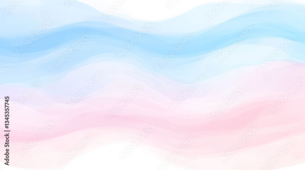 Obraz premium Soft pastel waves in blue and pink create calming abstract background