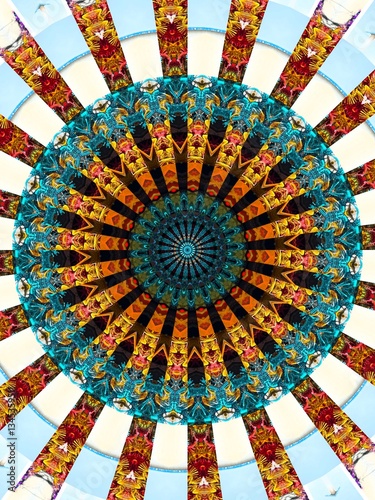 Mandala design to generate a decorative background expressing interesting ideas based on geometric figures