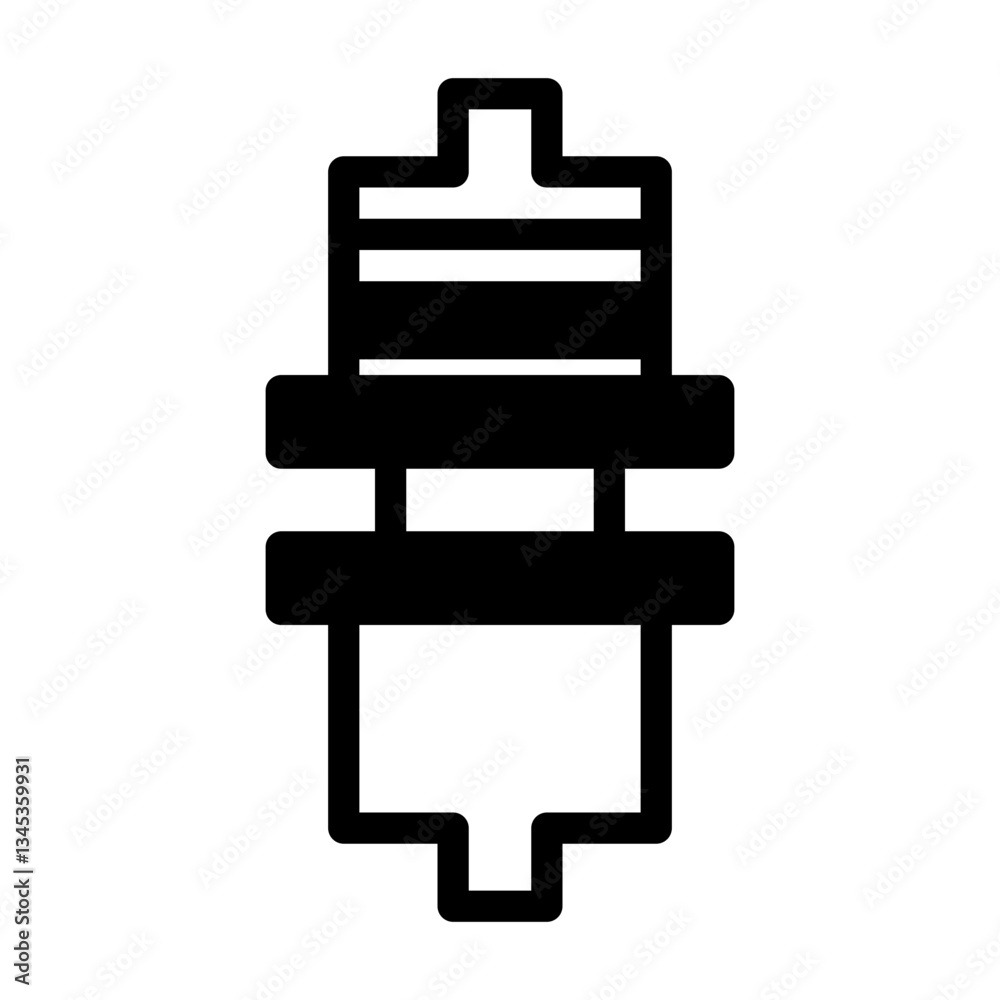 spark plug. This is a vector single icon with a semi solid style. perfect for any purpose, such as website design, mobile app design, logo design, pattern design, etc. spark plug. This is a vector single icon with a semi solid style. perfect for any purpose, such as website design, mobile app design, logo design, pattern design, etc.