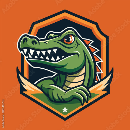 Vintage Crocodile Logo Vector Template for Illustrator