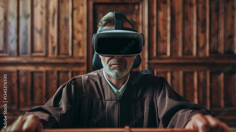 Obraz premium Virtual reality trial transforms the judiciary system with augmented technology for immersive experiences