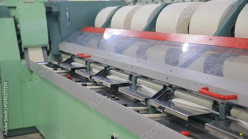 Cotton group in spinning production line factory, rotating mechanical equipment