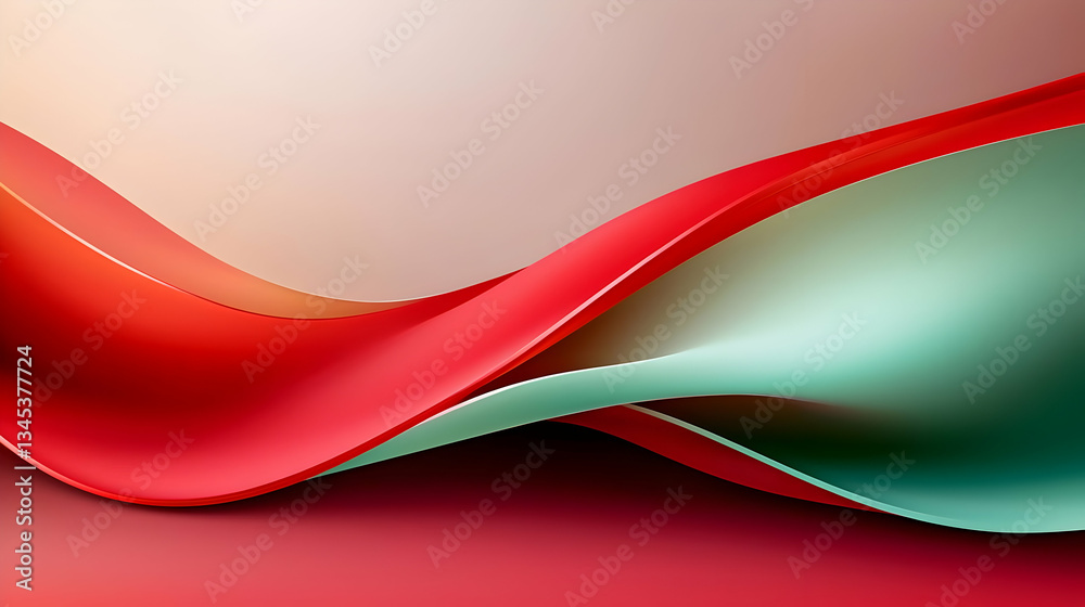 Obraz premium Abstract Red And Green Wave Design
