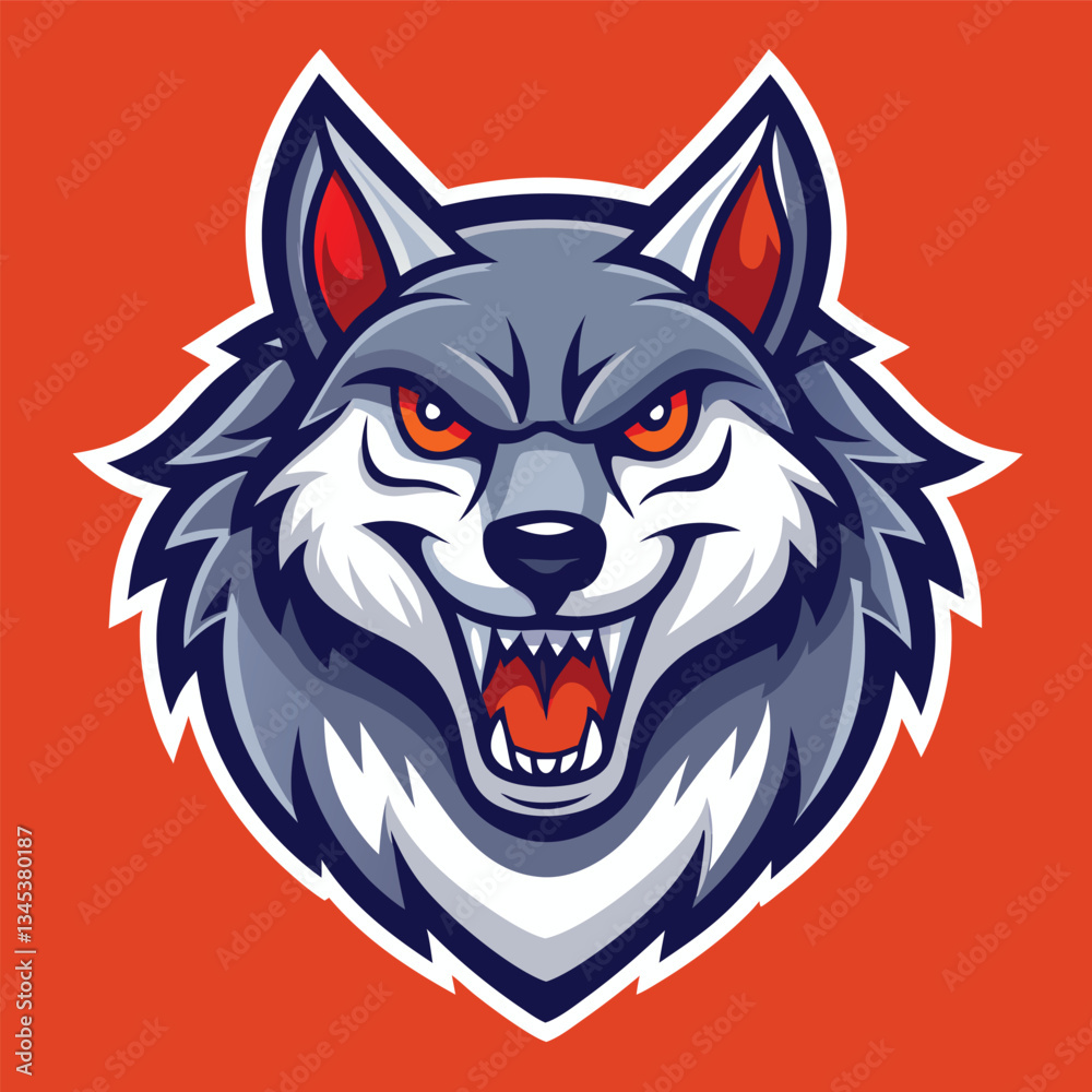 Fototapeta premium Mascot Wolf Head Baseball Logo Vector Graphic Illustration