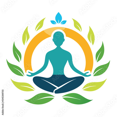 Comprehensive Yoga, Meditation, and Health Logo Vector Graphic Template for Design